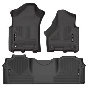 RAM 2500 Floor Liners - Front + 2nd Seat - Husky Liners - WeatherBeater - Black - `19-`21
